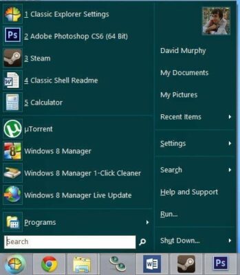 برنامج Classic Shell لإستعادة قائمة إبدأ ( Start ) في ويندوز 8